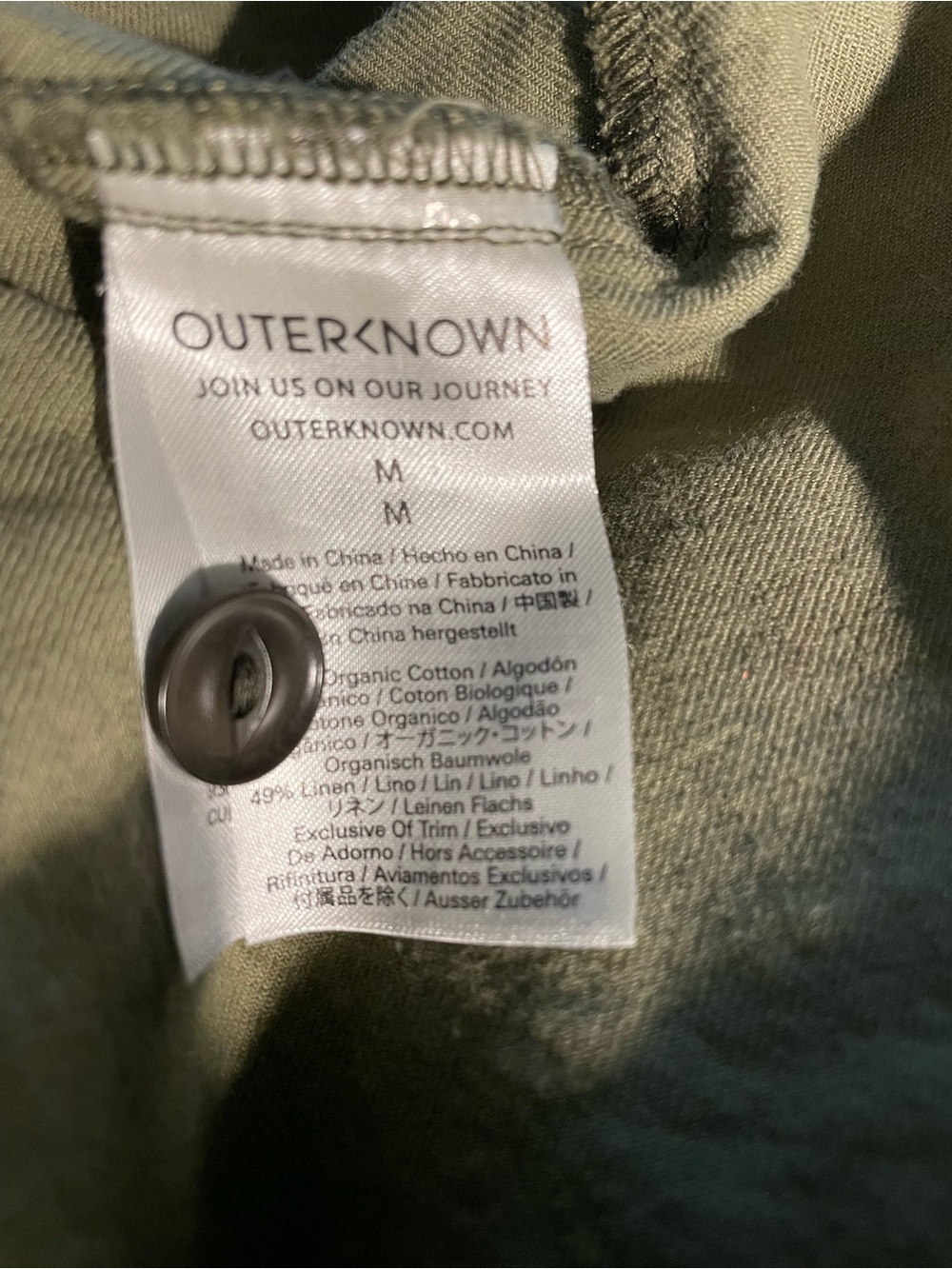 Outerknown Short-Sleeve Utility Jumpsuit in olive green - Picture 5 of 6